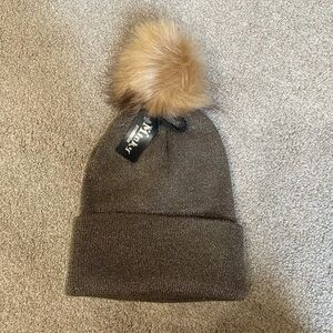 Minky Accessories Brown Pom Pom Beanie